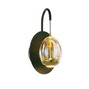 Golden Egg wandlamp, zwart/oranje, hoogte 28 cm, metaal/glas