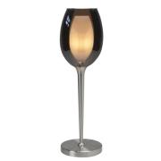 Belle tafellamp, rookgrijs/nikkel, hoogte 40 cm, glas