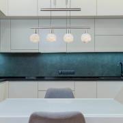 Hanglamp Elliott, lengte 60 cm, mat nikkel, metaal/glas