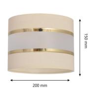 Lampenkap Helen E27 Ø20/hoogte15cm ecru/goud