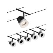 Paulmann Cone kabelsysteem basisset 5-lamps zwart