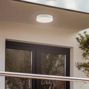 Lindby LED buiten plafondlamp Lahja, wit, sensor, IP65