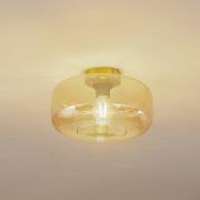 Lindby plafondlamp Hildur, Ø 28,5 cm, amber, glas
