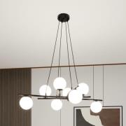 Hanglamp Glassy, gekruist, 8-lamps, glas opaal