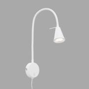 LED wandlamp Tusa, wit, metaal, 45 cm, flexibele arm