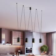 Hanglamp More Tone, zwart/goud, 4-lamps