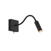 Wandlamp Ojos, zwart, leeslamp, verstelbaar, 33 cm, G9