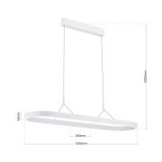 Carrara LED hanglamp, wit, in hoogte verstelbaar, CCT
