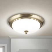 Empire plafondlamp, Ø 35,5 cm, messing, mat opaalglas