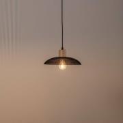 Hanglamp Kobe, 1-lamp, staal, hout, zwart