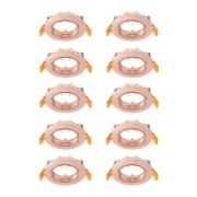 Prios plafond inbouwlamp Fibur, koper, zink, Ø8,2 cm, 10 stuks