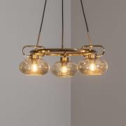 Rolan hanglamp, messingkleurig, Ø 56 cm, 3-lamps, glas