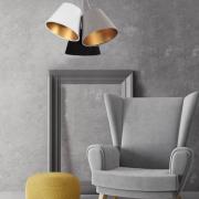 Hanglamp Zsofia 3-lamps wit/grijs/zwart/goud