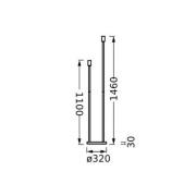 LEDVANCE vloerlamp Decor Stick 2-lamps, hoogte 146cm, donkergrijs