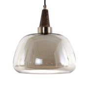 Hanglamp Ermo, messingkleurig, Ø 25 cm, glas, ijzer