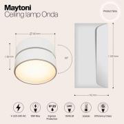 Maytoni plafondlamp Onda, Ø 12 cm, 3.000K, 19W, wit