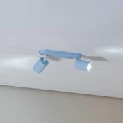 Plafondspot Livia, lichtblauw, 35 cm, 2-lamps, metaal, GU10
