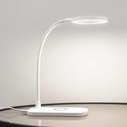 Lindby LED tafellamp Siona, wit, CCT, dimbaar, laadstation