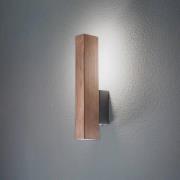 LED-wandlamp van hout Teo, walnoot, 31 cm, 3000 K