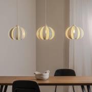 Hanglamp Newton, 3-lamps, zandkleurig, metaal