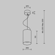 Maytoni LED hanglamp Efir, goud mat, Ø 9,5cm, 25 W, 38°