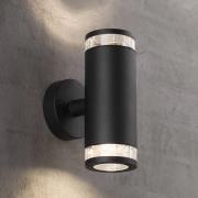 Buitenwandlamp Birk, 2-lamps, zwart