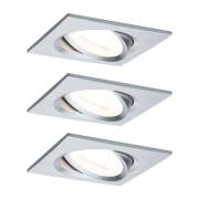 Paulmann 3 spot Nova hoekig dimbaar, aluminium