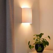 Wandlamp Celine, wit, stof, E27