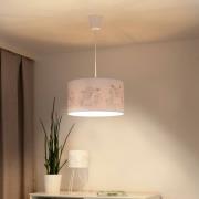 Hanglamp Mila, Ø 35 cm, wit, stof, eenhoorns, E27