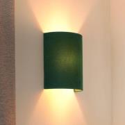 Wandlamp Semi Circle, fluweel, donkergroen, E27