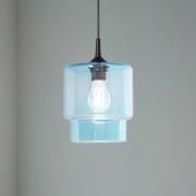 Glazen hanglamp Nesto, marineblauw, Ø 18 cm, E27