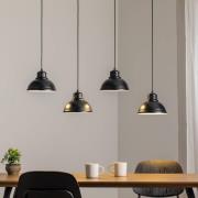 Hanglamp Sven, 4-lamps, zwart, staal, E27