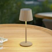 Lindby LED tafellamp op batterijen Esali, beige, metaal, IP65