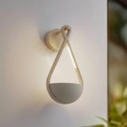 Lucande LED buiten wandlamp Florka, beton, hangende korf, IP54