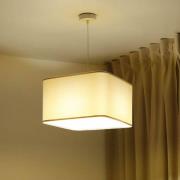 Kwadro hanglamp, wit, 40 x 40 cm, velours stof