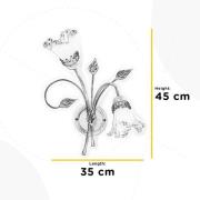 Lancia wandlamp, ivoorkleurig, 2-lamps, ijzer, glas
