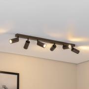 Plafondspot Link, titanium-goudkleurig, lengte 90 cm, 6-lamps.