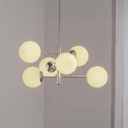Aurora hanglamp, chroom, Ø 60 cm, 6-lamps, glas, E14