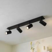 Lindby plafondspot Joffrey, 80 cm, zwart, 4-lamps, GU10