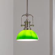 Hanglamp Platino, zilver/groen, glas, 1-lamp, E27