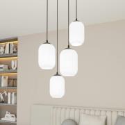 Verdi hanglamp, Ø 30 cm, zwart/opaal, staal/glas, 4-lamps.