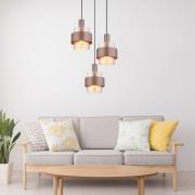 Hanglamp Milley, Ø 45 cm, bronskleurig, 3-lamps, metaal