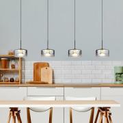 LED hanglamp Belinda, lengte 105 cm, rookgrijs, 4-lamps.