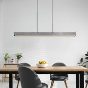 LED hanglamp Ethan, grijs, metaal, 150 cm, uitschuifbaar
