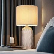 Sofia tafellamp, grijs, hoogte 50 cm, stof/glas