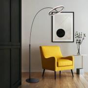 Della LED vloerlamp, hoogte 190 cm, zwart/donkergrijs, metaal