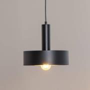 Hanglamp Vitrum round, zwart, cilindrisch, Ø 27 cm