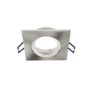 Inbouw plafondlamp Samsola, geborsteld zilver, 9 x 9 cm metaal