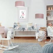 Hanglamp Rosabelle, cilindrisch roze 1-lamp Ø50cm