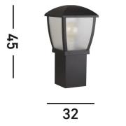 Seattle sokkellamp, IP44, zwart, hoogte 45 cm, metaal